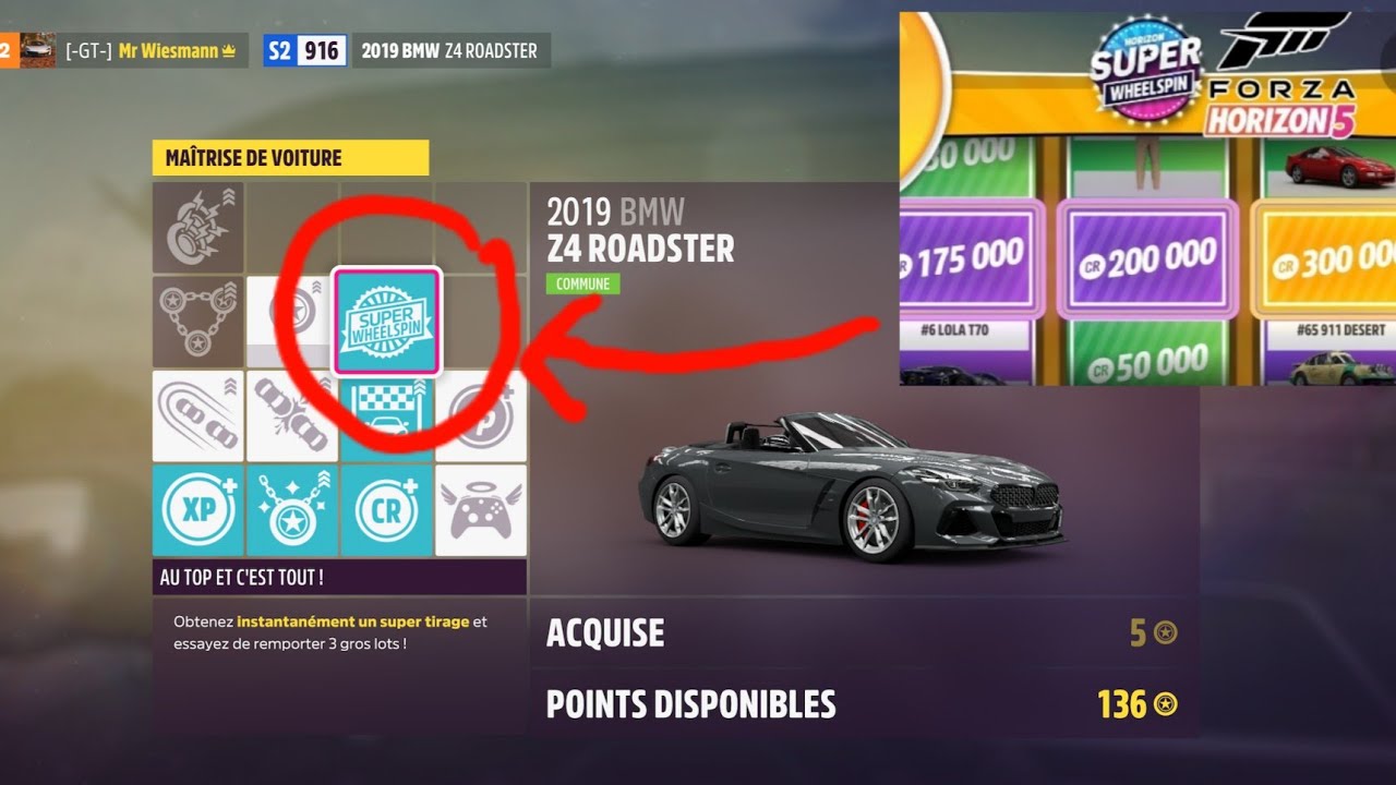 LES VOITURES DEBLOQUANT DES SUPER WHEELSPIN PARTIE 1 FORZA HORIZON 5