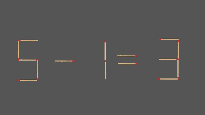 Turn the wrong equation (5-1=3) into correct matchstick puzzle!
