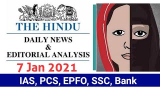 7 January 2021 | The Hindu Newspaper Analysis |Currentaffairs2020 |Today's the Hindu news analysis screenshot 2