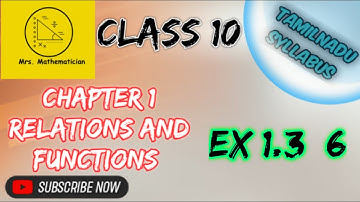 10th maths chapter 1 Ex1.3  6  |TN maths chapter 1 Relations and functions Exercise 1.3  6  problem