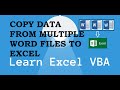 VBA Macro Code - Copy Data from Multiple Word Files to Excel