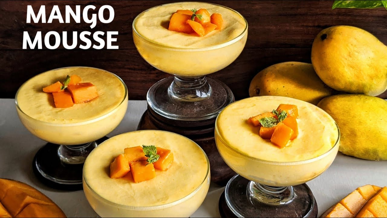 Eggless Mango Mousse Quick And Easy Mango Dessert Recipe Kitchen 