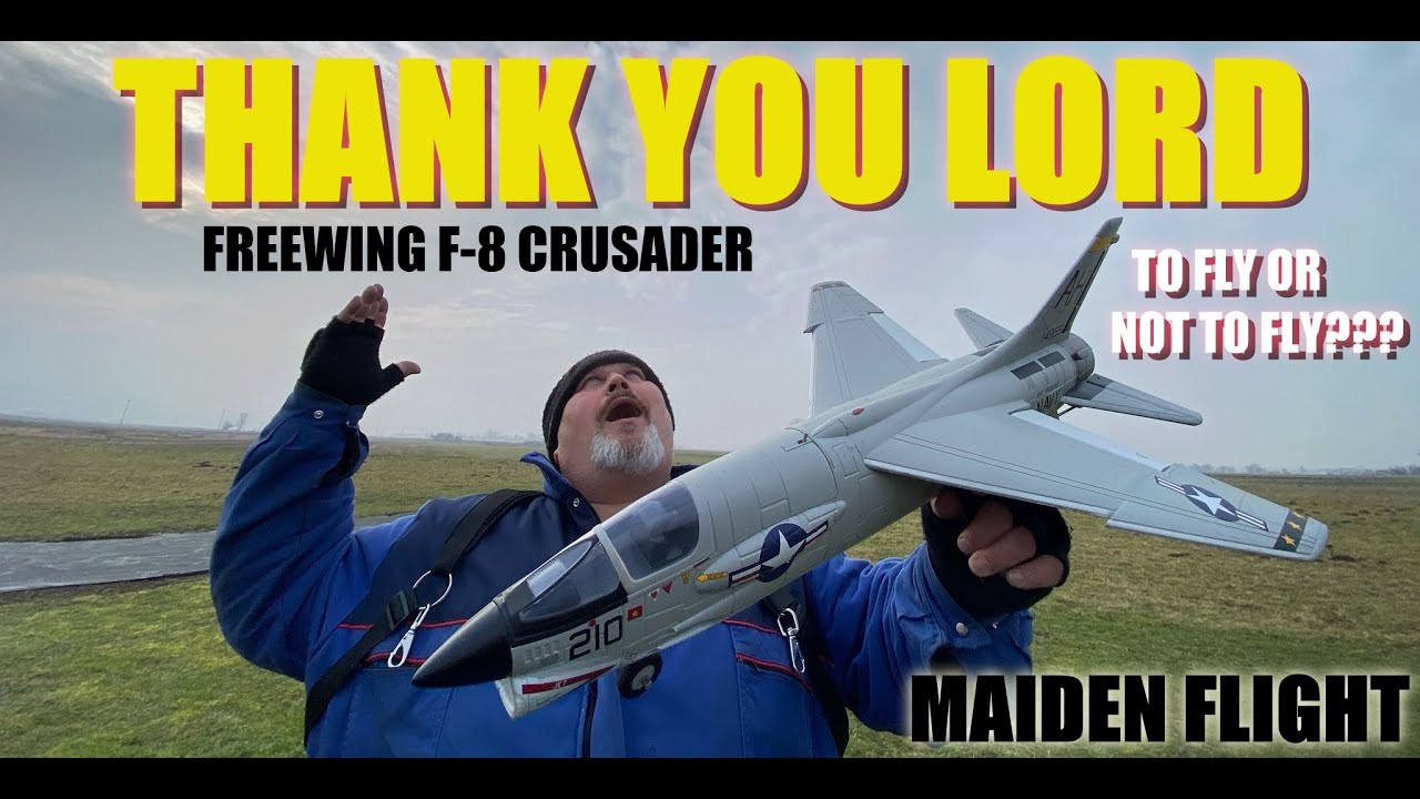 FREEWING F-8 Crusader 64mm EDF RC Jet PNP 3S power  MAIDEN FLIGHT????