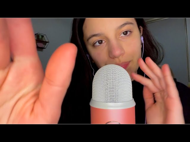 ASMR in 1 minute for sleep and relaxation 🦋💙 hand movements + mouth sounds + mic brushing
