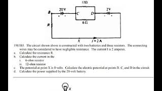 AP Physics 2 - AP Physics B - 1983 FRQ - Circuits - Power, Kirchhoff’s Law