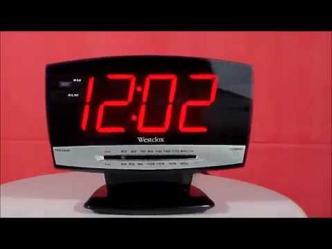 Westclox Tech 80187 Large Display Clock Radio - YouTube