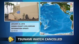 Tsunami Watch Cancelled For Hawaii (1:15 a.m. - Jan. 23, 2018)