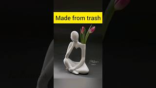 Unique flower vase from waste materials #shorts #youtubeshorts #shortsfeed #ytshorts #diy #craft