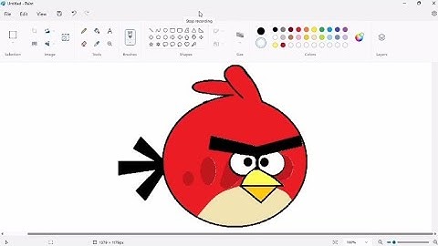 how do draw red angry bird in ms paint step by step l please like and subscribe