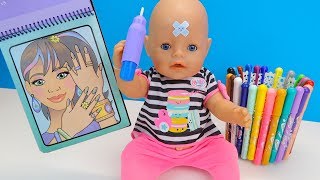 Кукла #Бебибон РАСКРАСКА ДЛЯ ДЕТЕЙ Рисуем Водой Игрушки Для девочек Играем Как Мама Учим Цвета