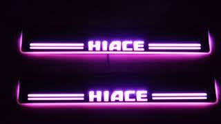 ハイエース Hiace 200系 スカッフプレート LED ピンク光る