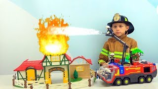 Пожарный Даник И Пожарные Машинки Для Детей - Интересные Серии Подряд Про Машинки И Технику