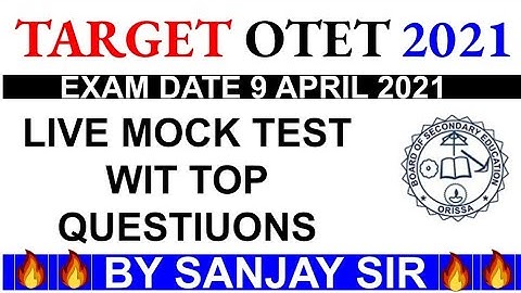TARGET OTET 2021//FULL TEST FOR PAOER 1 &2 BY SANJAY SIR