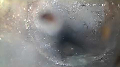 Sewer Robotics C70 video nozzle RAW recording of an uncleaned sanitary sewer pipe with defects