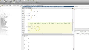 MATLAB Tutorial Lesson #05a:   While Loop Examples in MATLAB