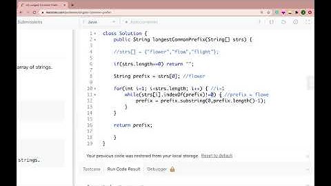Longest Common Prefix(Java) | Leet Code