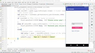 Age Calculator App (Kotlin) - Android Studio Tutorial screenshot 2