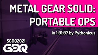 Metal Gear Solid: Portable Ops by Pythonicus in 1:01:07 - Summer Games Done Quick 2021 Online