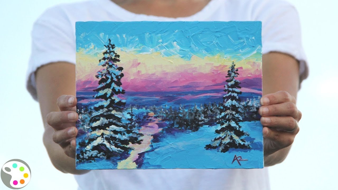 How To Paint With Acrylics Easy Arctic Winter Landscape Tutorial Youtube How To Paint With Acrylics Easy Arctic Winter Landscape Tutorial Youtube