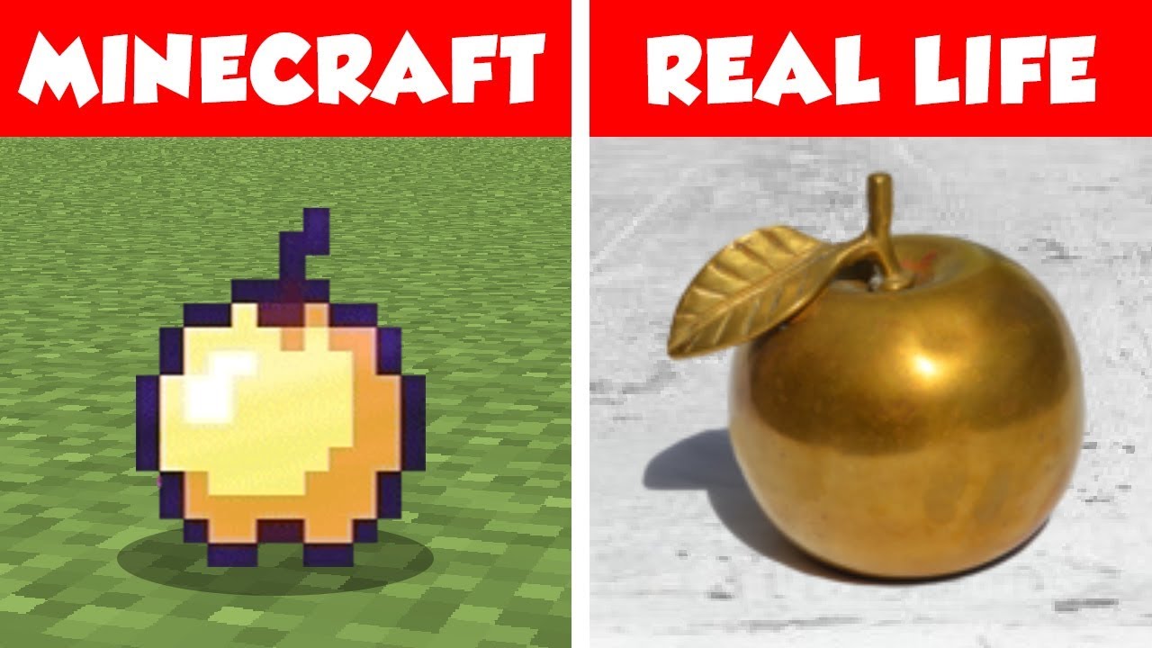 Minecraft Golden Apple In Real Life Minecraft Vs Real Life Animation Youtube