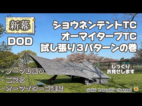 DoDショウネンテントTC・オーマイロンリータープTCセット オマケつき 新幕 DOD ショウネンテントTC オーマイタープTC 試し張り3