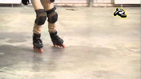 T-stop on rollerblades. "Roll IN Line" app - How to inline skate.