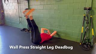 Wall Press Straight Leg Deadbug