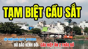 Tình hình Bờ Bắc Kênh Đôi đng Thi công bờ kè đường Nguyễn Duy, Cận cảnh Cầu Hiệp Ân 2  tháo dỡ