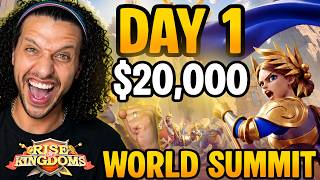 WORLD SUMMIT DAY 1 | $20,000 BATTLE BEGINS! | Rise of Kingdoms