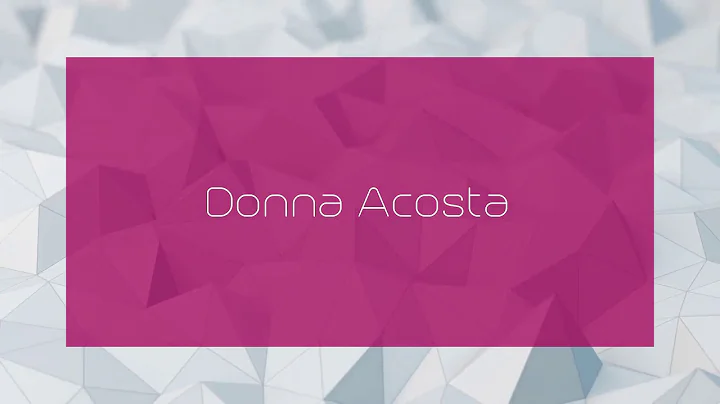 Donna Acosta - appearance