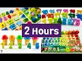 2 hours of the best toy learning for kids to count 120 colors alpha abcs  shapes toy fun