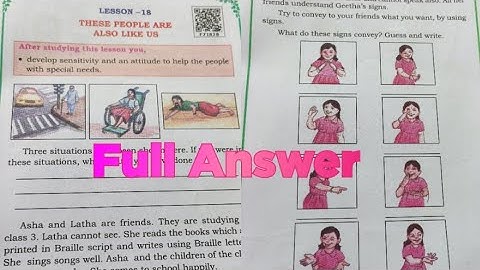 || 3rd STD EVS|| lesson -18 These people are also like us|| full answer 🐼