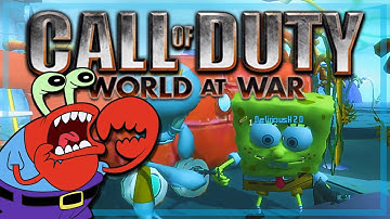 Call of Duty: WaW Custom Zombies Funny Moments Spongebob Edition! - Krusty Krab Pizza and More!