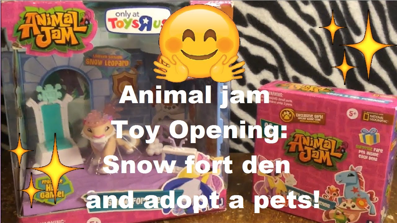 Animal jam Toy Opening Snow Fort den and Adopt a pets! YouTube