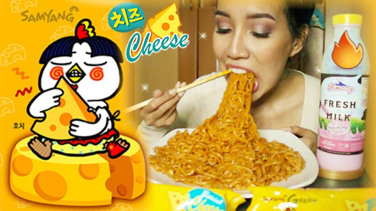 cheesy samyang noodles *mukbang* 