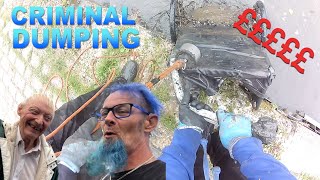 Criminal dumping ground £1000's worth found magnet fishing cleaning the waterways