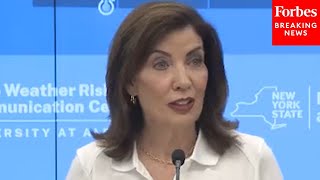 New York Gov. Kathy Hochul Holds Press Briefing To Highlight Extreme Weather Pilot Programs
