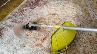 Simple Idea Device With Brushes For Washing Carpets For Lawn Mowers