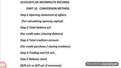 ACCOUNTANCY-ACCOUNTS FROM INCOMPLETE RECORDS