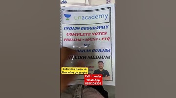 Unacadmy Sudarshan Gurjar geography complete 2025-26 call and WhatsApp 8851204558