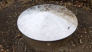 Stainless Steel Conical Sloped Fire Pit Cover. Swirl Finish.