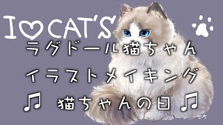 イラストメイキング まるでぬいぐるみ ラグドール猫ちゃんイラストメイキング 初心者が挑む Youtube