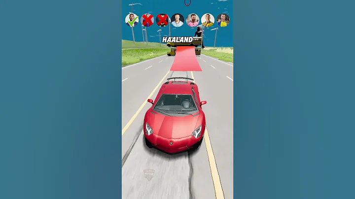 Cristiano Ronaldo vs Lionel Messi vs Neymar JR Jump Challenge 🚗⚽ Beamng.Drive #shorts