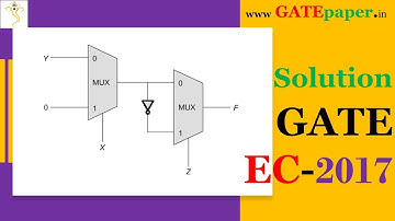 GATE 2017 Find the Boolean expression implemented by given Multiplexer (MUX)