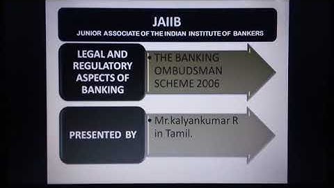 JAIIB in Tamil |Legal and Regulatory aspects of banking | Banking Ombudsman scheme