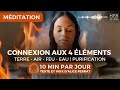 Mditation des quatre lments fondamentaux terre air eau et feu  apaisement et nergie de lme