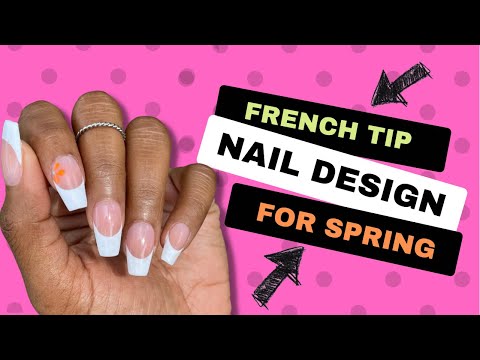 Easy French tip nail design for Spring | Spring nail art designs 2022 | painted desert nail tips