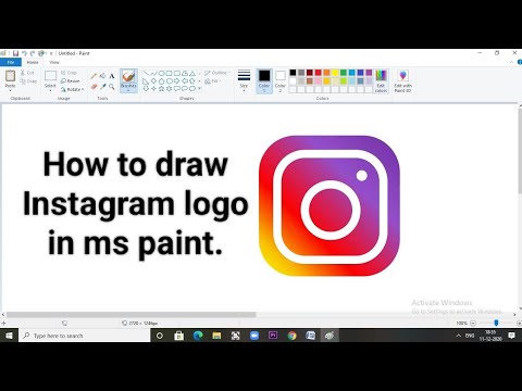 How to draw Instagram logo on computer using Ms Paint!! Ms paint me Instagram logo kaise banaye!!