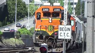 (Northbound) BNSF Local Grain Train slowly passes through 21ST Street.