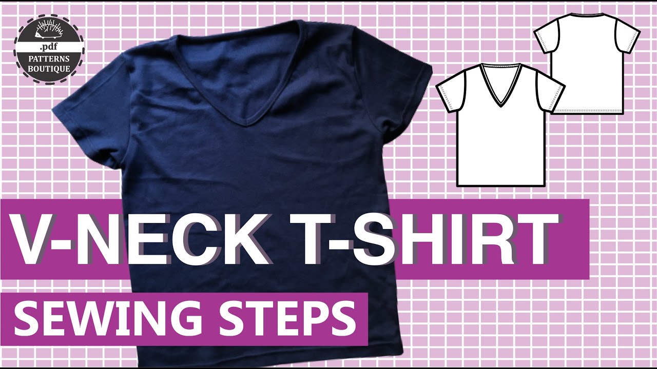 How to Sew a VNeck TShirt DIY Coverstitch Binding Finish Complete